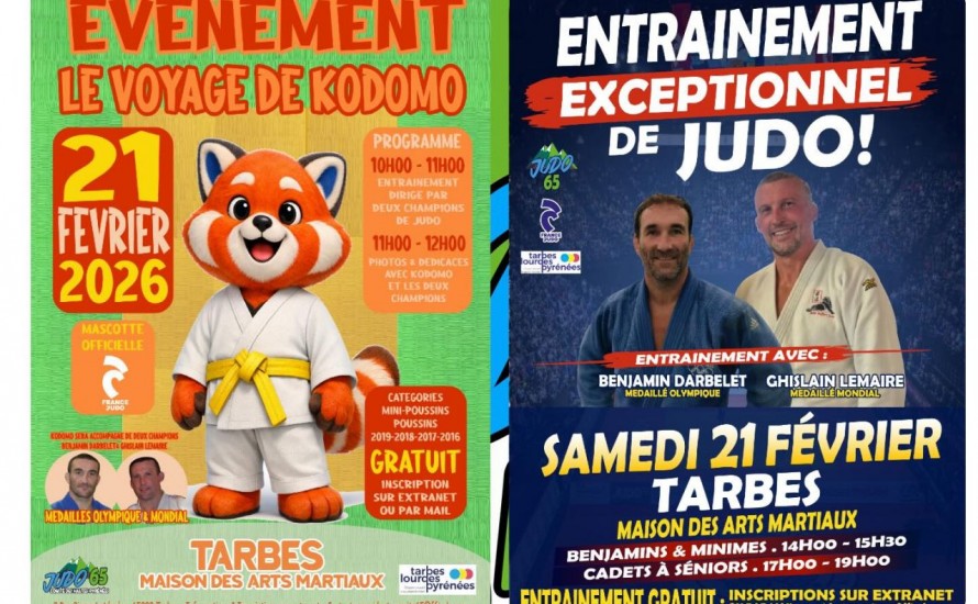 entrainement en compagnie de KODOMO et deux médaillés Francais